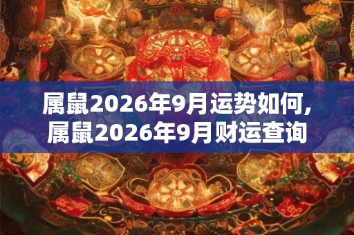 属鼠2026年9月运势如何,属鼠2026年9月财运查询 属鼠2026年9月运势如何,属鼠2026年9月财运查询