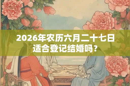 2026年农历六月二十七日适合登记结婚吗？