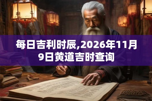 每日吉利时辰,2026年11月9日黄道吉时查询