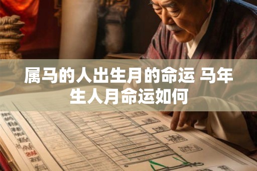 属马的人出生月的命运 马年生人月命运如何