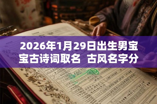 2026年1月29日出生男宝宝古诗词取名  古风名字分享