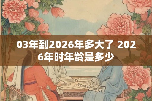 03年到2026年多大了 2026年时年龄是多少