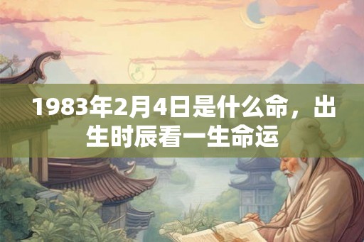 1983年2月4日是什么命，出生时辰看一生命运