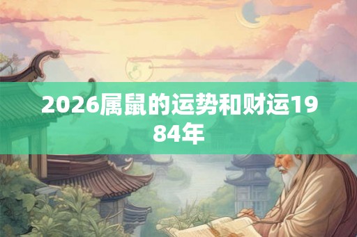 2026属鼠的运势和财运1984年
