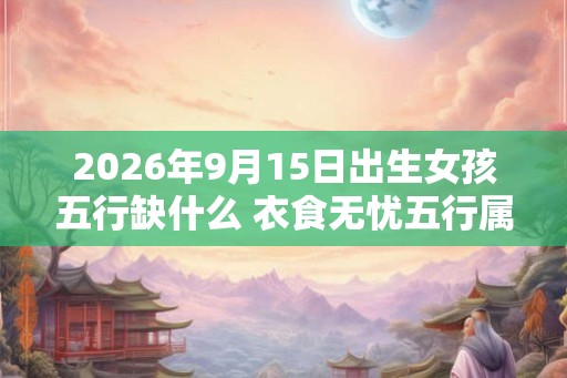 2026年9月15日出生女孩五行缺什么 衣食无忧五行属金 2026年9月15日出生女孩五行缺什么 衣食无忧五行属金