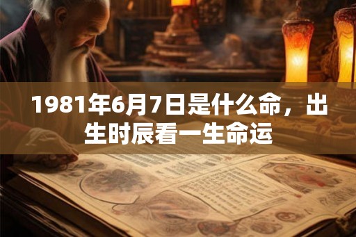 1981年6月7日是什么命，出生时辰看一生命运