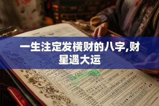 一生注定发横财的八字,财星遇大运 一生注定发横财的八字,财星遇大运