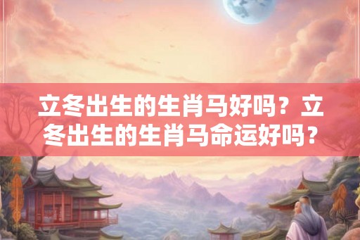 立冬出生的生肖马好吗？立冬出生的生肖马命运好吗？