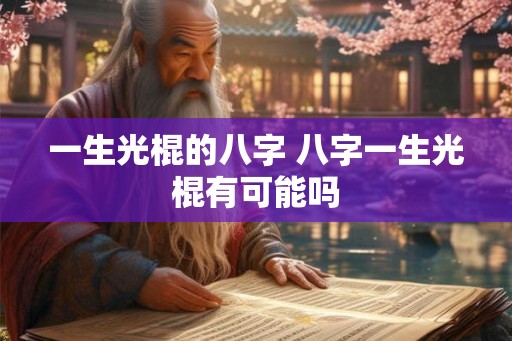 一生光棍的八字 八字一生光棍有可能吗