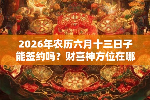 2026年农历六月十三日子能签约吗？财喜神方位在哪？