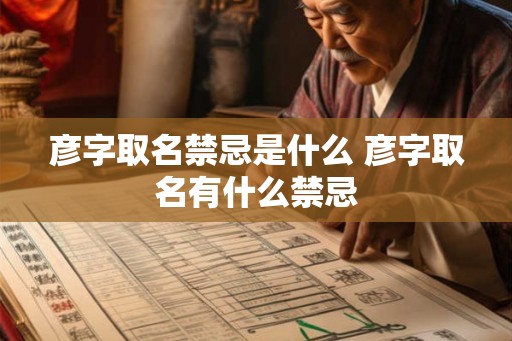 彦字取名禁忌是什么 彦字取名有什么禁忌