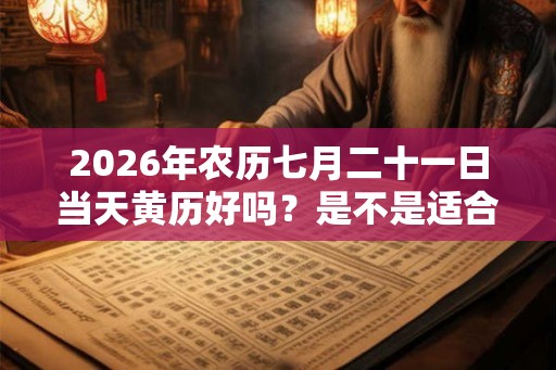 2026年农历七月二十一日当天黄历好吗？是不是适合出行的日子？