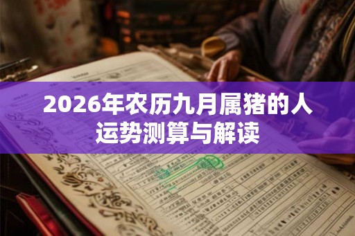 2026年农历九月属猪的人运势测算与解读