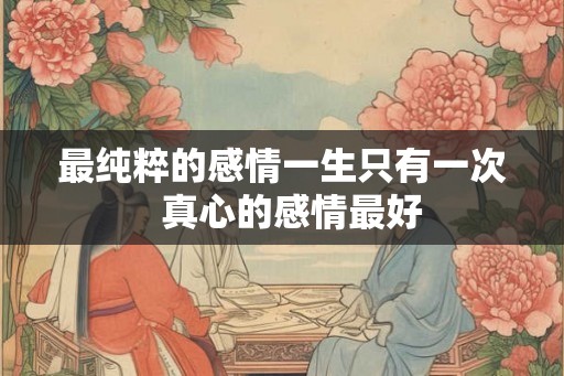 最纯粹的感情一生只有一次  真心的感情最好
