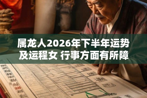 属龙人2026年下半年运势及运程女 行事方面有所障碍