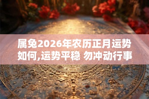 属兔2026年农历正月运势如何,运势平稳 勿冲动行事