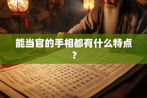 能当官的手相都有什么特点？