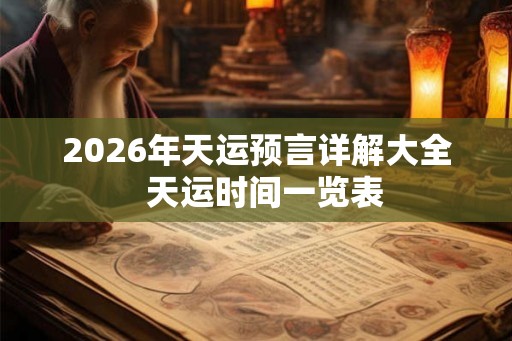 2026年天运预言详解大全  天运时间一览表