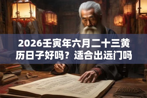 2026壬寅年六月二十三黄历日子好吗？适合出远门吗？