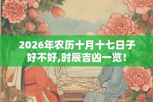 2026年农历十月十七日子好不好,时辰吉凶一览! 2026年农历十月十七日子好不好,时辰吉凶一览!