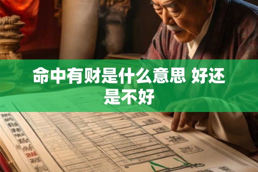 命中有财是什么意思 好还是不好 命中有财是什么意思 好还是不好