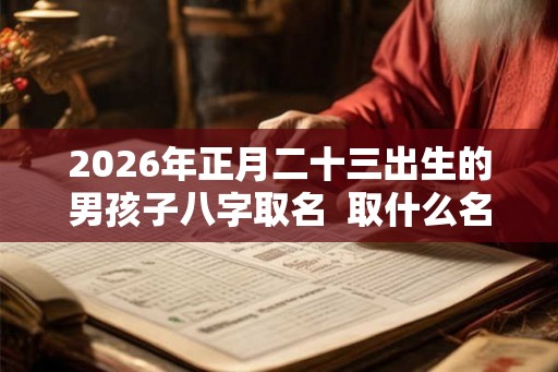 2026年正月二十三出生的男孩子八字取名  取什么名字最好