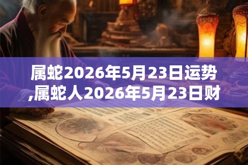 属蛇2026年5月23日运势,属蛇人2026年5月23日财运,生肖蛇2026年5月23日运势