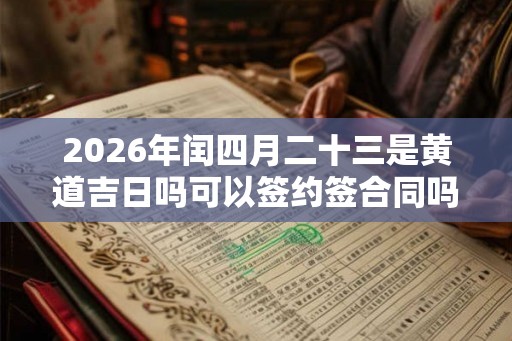 2026年闰四月二十三是黄道吉日吗可以签约签合同吗? 2026年闰四月二十三是黄道吉日吗可以签约签合同吗?