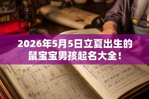 2026年5月5日立夏出生的鼠宝宝男孩起名大全！
