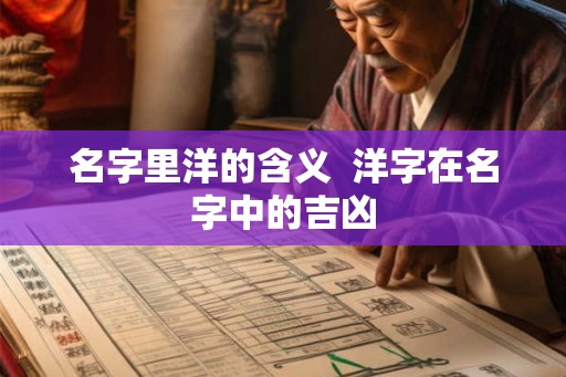 名字里洋的含义  洋字在名字中的吉凶
