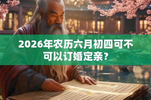 2026年农历六月初四可不可以订婚定亲？