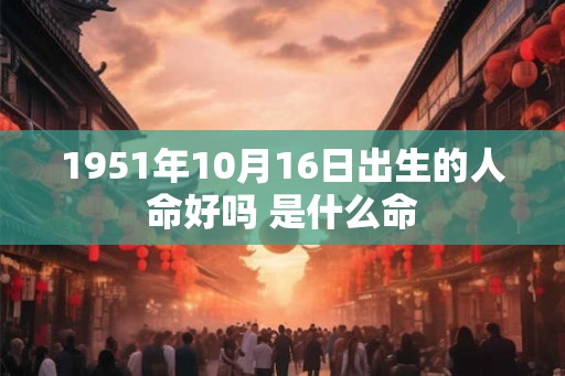 1951年10月16日出生的人命好吗 是什么命
