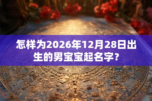 怎样为2026年12月28日出生的男宝宝起名字？