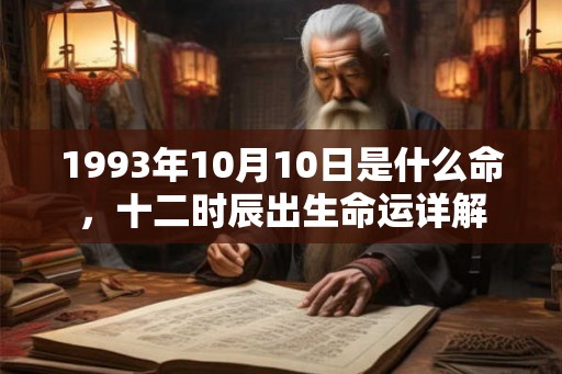 1993年10月10日是什么命，十二时辰出生命运详解
