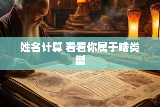 姓名计算 看看你属于啥类型 姓名计算 看看你属于啥类型