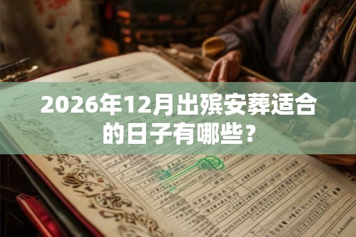2026年12月出殡安葬适合的日子有哪些？