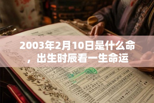 2003年2月10日是什么命，出生时辰看一生命运
