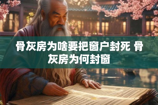 骨灰房为啥要把窗户封死 骨灰房为何封窗