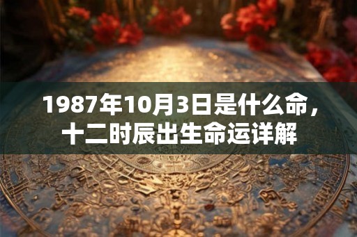 1987年10月3日是什么命，十二时辰出生命运详解