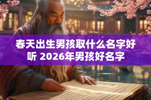 春天出生男孩取什么名字好听 2026年男孩好名字