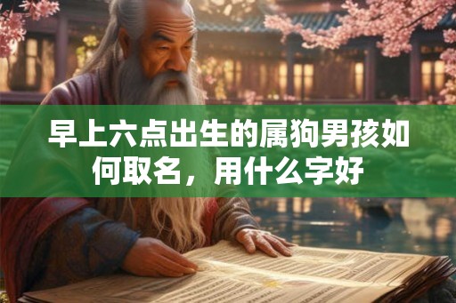 早上六点出生的属狗男孩如何取名,用什么字好 早上六点出生的属狗男孩如何取名,用什么字好