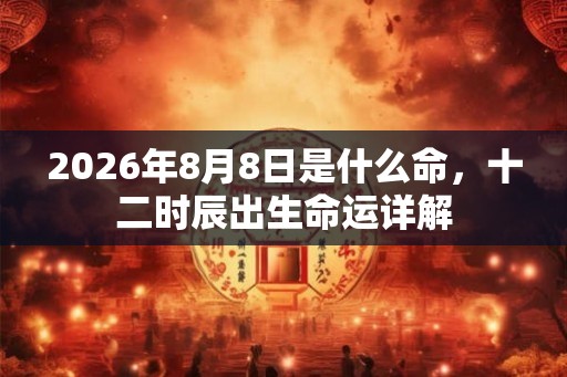 2026年8月8日是什么命，十二时辰出生命运详解