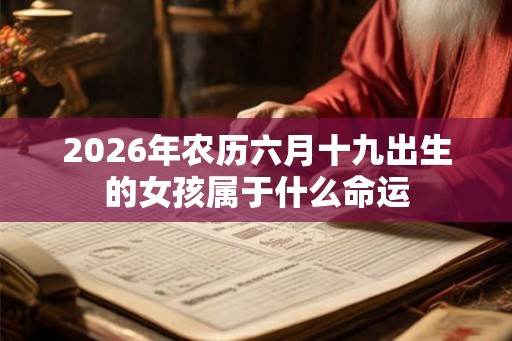 2026年农历六月十九出生的女孩属于什么命运