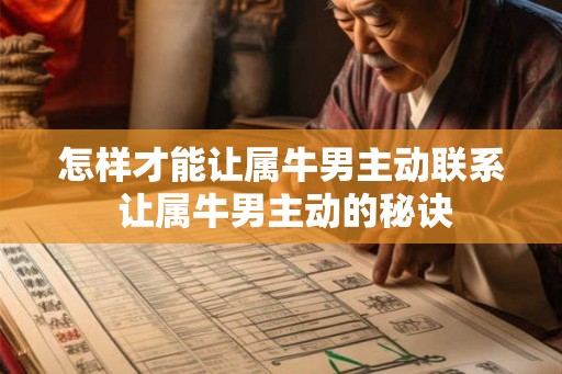 怎样才能让属牛男主动联系 让属牛男主动的秘诀