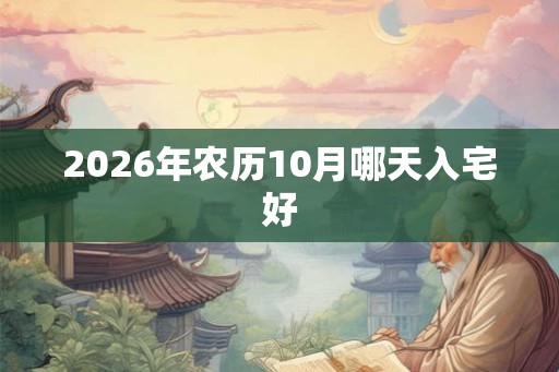 2026年农历10月哪天入宅好