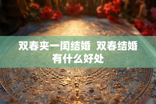 双春夹一闰结婚  双春结婚有什么好处