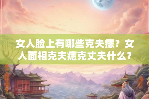 女人脸上有哪些克夫痣？女人面相克夫痣克丈夫什么？