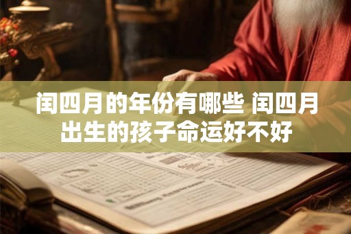 闰四月的年份有哪些 闰四月出生的孩子命运好不好