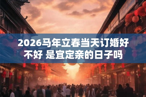 2026马年立春当天订婚好不好 是宜定亲的日子吗