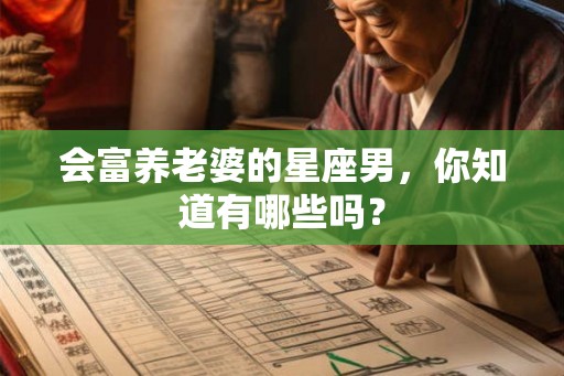 会富养老婆的星座男，你知道有哪些吗？